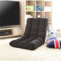 Posh Living Microplush Modern Armless Quilted Recliner Chair with foam filling and steel tube frame - Black RC40-08BK-UE
